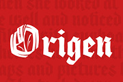Origen Family Font, a Blackletter Font by Alex_Camacho_Studio (Thumbnail 1 of 7)