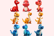 Funny Dinosaur Clipart PNG Bundle, a Graphic by M9 Design (Thumbnail 5 of 9)