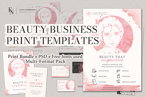 Beauty Branding PSD Template Set, a Branding & Logo Template by Elena Naumchenkova