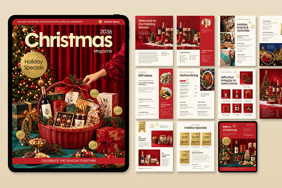 Christmas Magazine Template, a Magazine Template by BrandPacks (Photo 1 of 5)