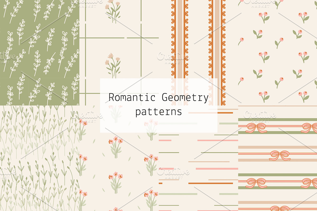 Romantic Geometry patterns, a Pattern Graphic by Lyolya Profitrolya (Photo 1 of 9)