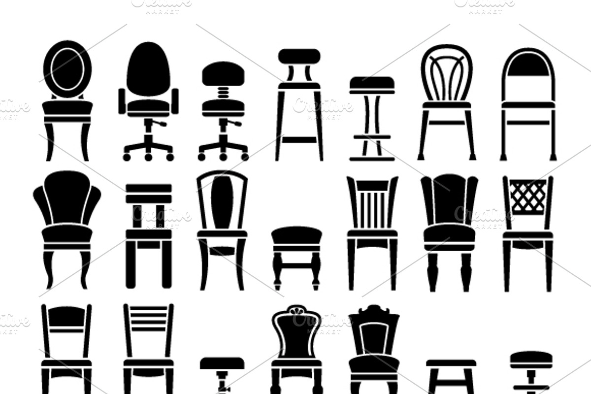Set icons of chairs, an Icon by motorama