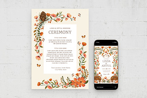 Autumn Fall Wedding Card Flyer