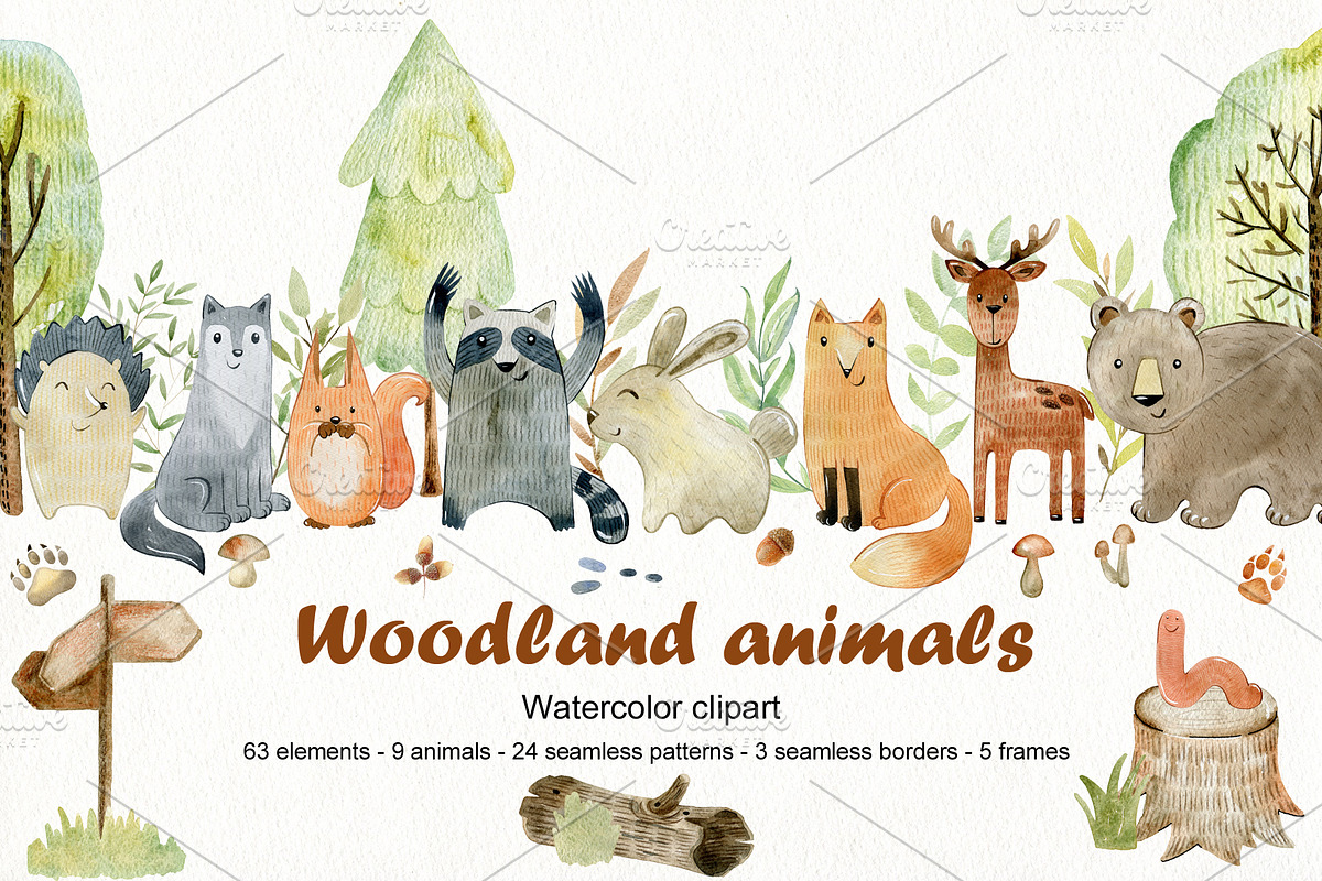 70% off. Bundle. Woodland animals., an Animal Illustration by TaPilipa (Photo 2 of 38)