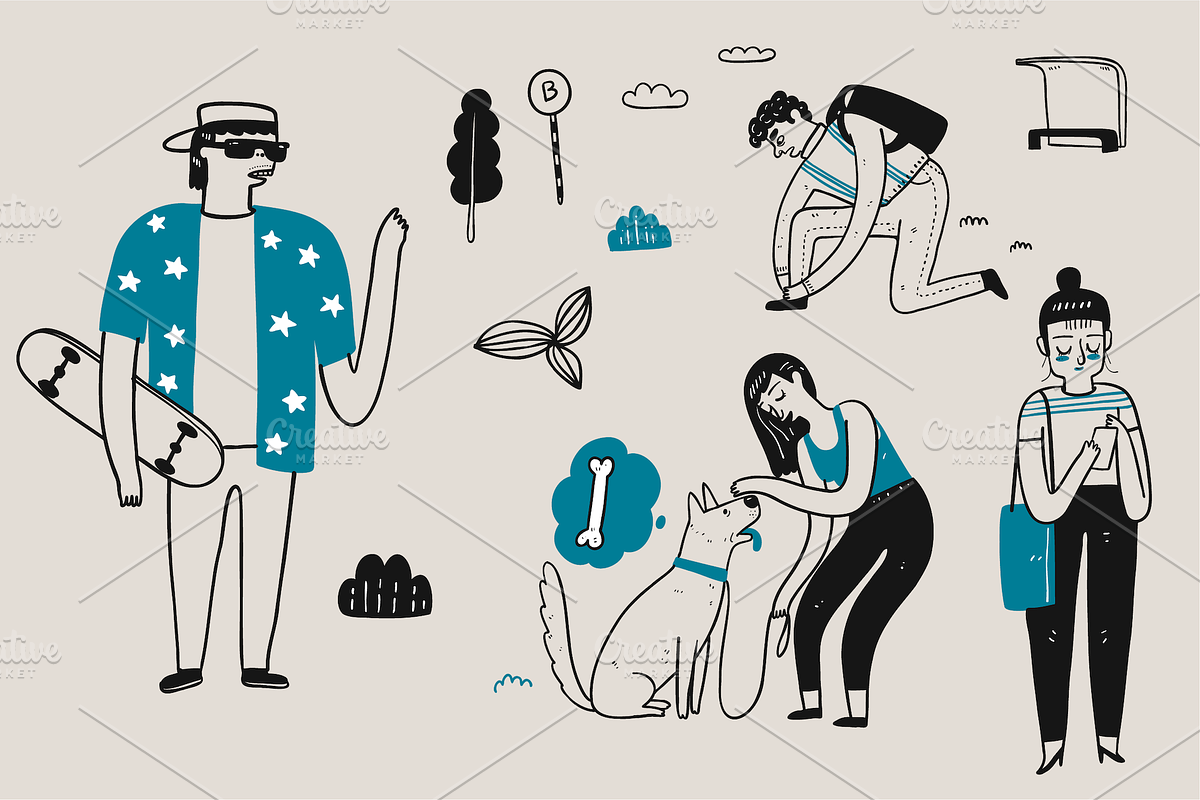 Hand drawn daily life activities, a Person Illustration by Huza Studio (Photo 6 of 9)