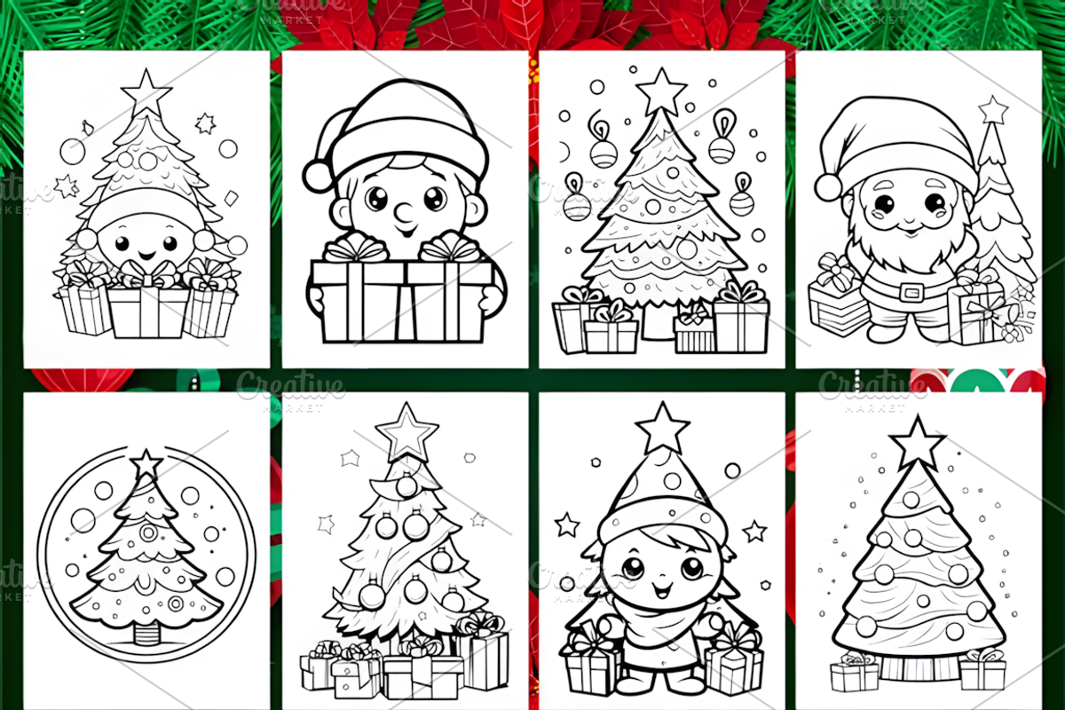 150 Merry Christmas Coloring Pages, a Seasonal Illustration by Coco Bloom (Photo 2 of 3)