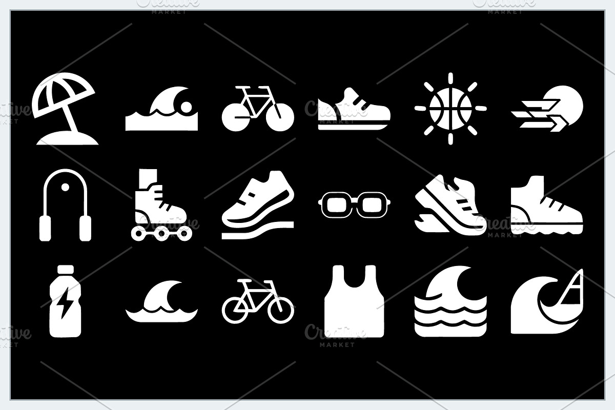 Sports Fitness Icons Logo, a Solid Icon by Vectorium Studio (Photo 10 of 16)