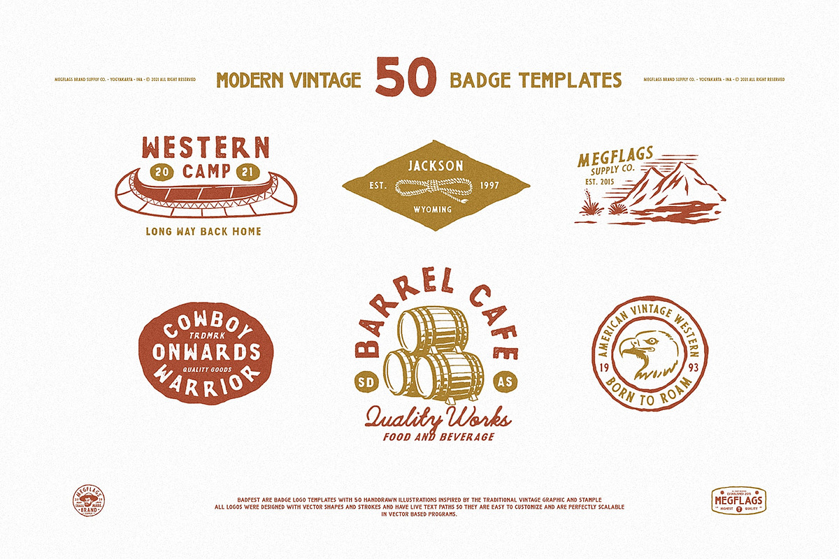 Badfest Vol.2 50 Badge/Logo Template, a Branding & Logo Template by Megflags (Photo 2 of 10)