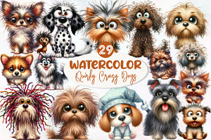 Quirky Crazy Dogs Sublimation Clipar, an Animal Illustration by Designworld