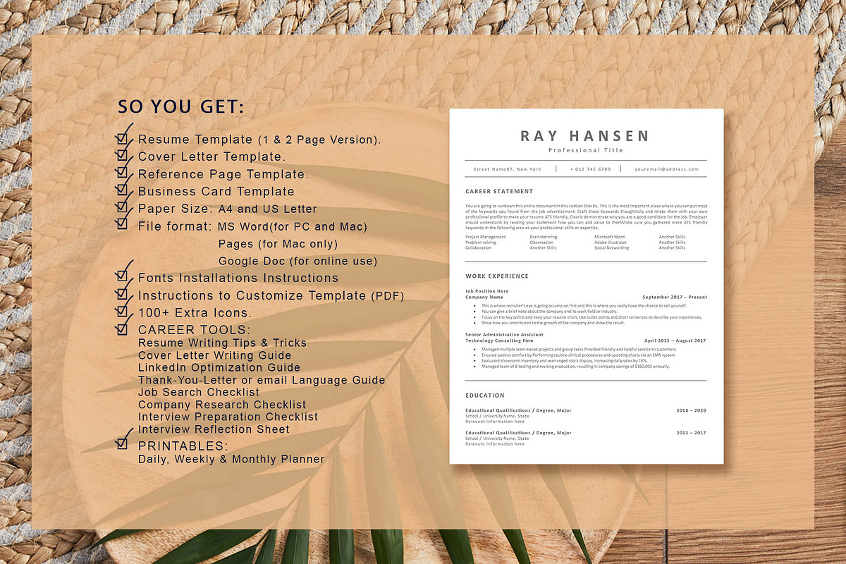 ATS Resume Word, Pages, Google Docs, a Resume Template by VictoriousVita (Photo 7 of 7)