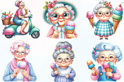 Quirky Grandma Love Ice Cream PNG, an Illustration by CraftArtStudio (Thumbnail 2 of 6)