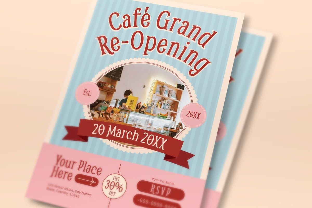 Cafe Grand Re Opening Flyer, a Flyer Template by graphicook (Photo 2 of 3)