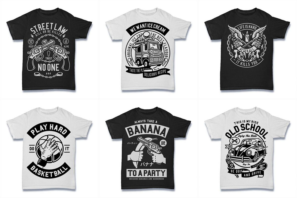 100 Vector Tshirt Designs ( B/W ), an Illustration by roach_graphic (Photo 11 of 20)