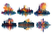 Happy New Year Cities Silhouette, an Illustration by Designworld (Thumbnail 4 of 5)