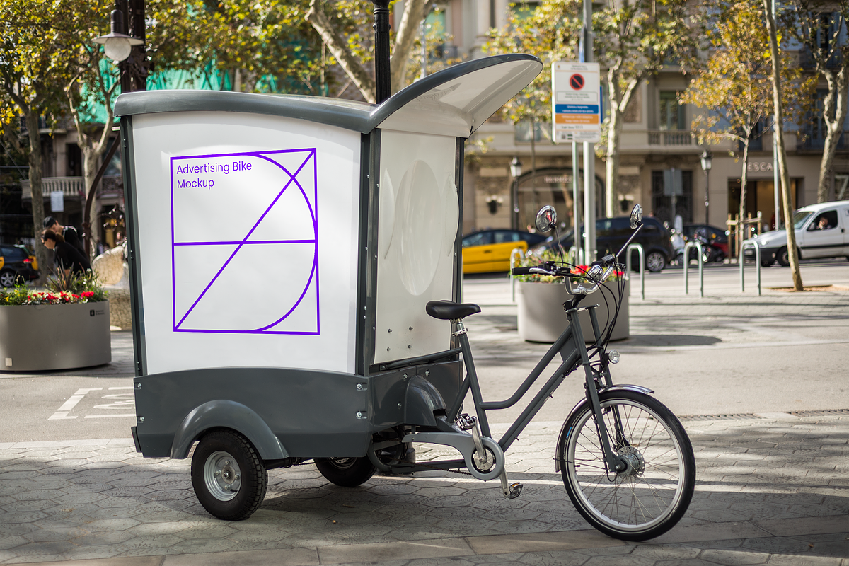 Advertising Bike Trailer Mockup, an Advertising Mockup by M-up (Photo 3 of 4)