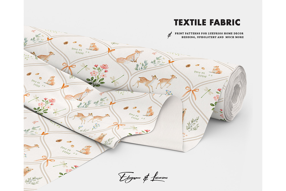 Woodland Animals Forest pattern, a Pattern Graphic by Milatoo (Photo 3 of 3)