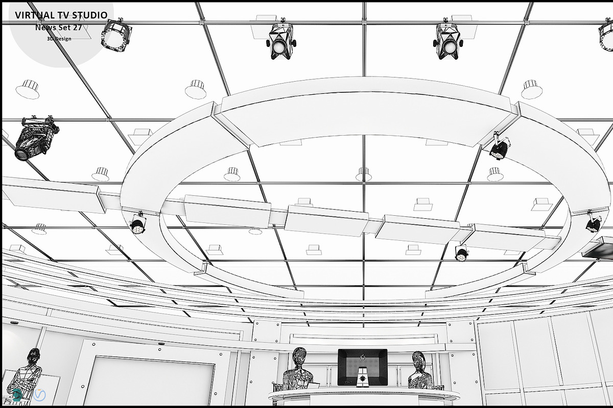 Virtual TV Studio News Set 27, an Architecture 3D Model by akerStudio (Photo 37 of 49)