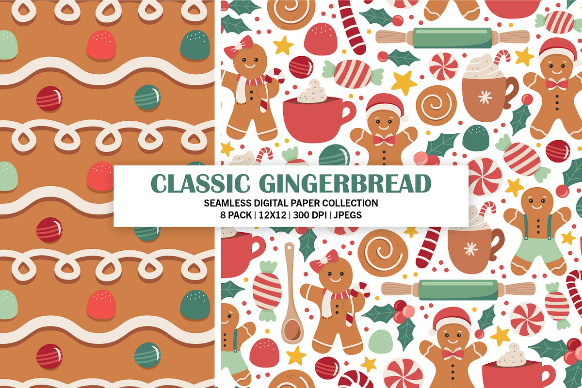Classic Gingerbread Seamless Pattern, a Pattern Graphic by Alanna Messina Design Co (Photo 2 of 8)
