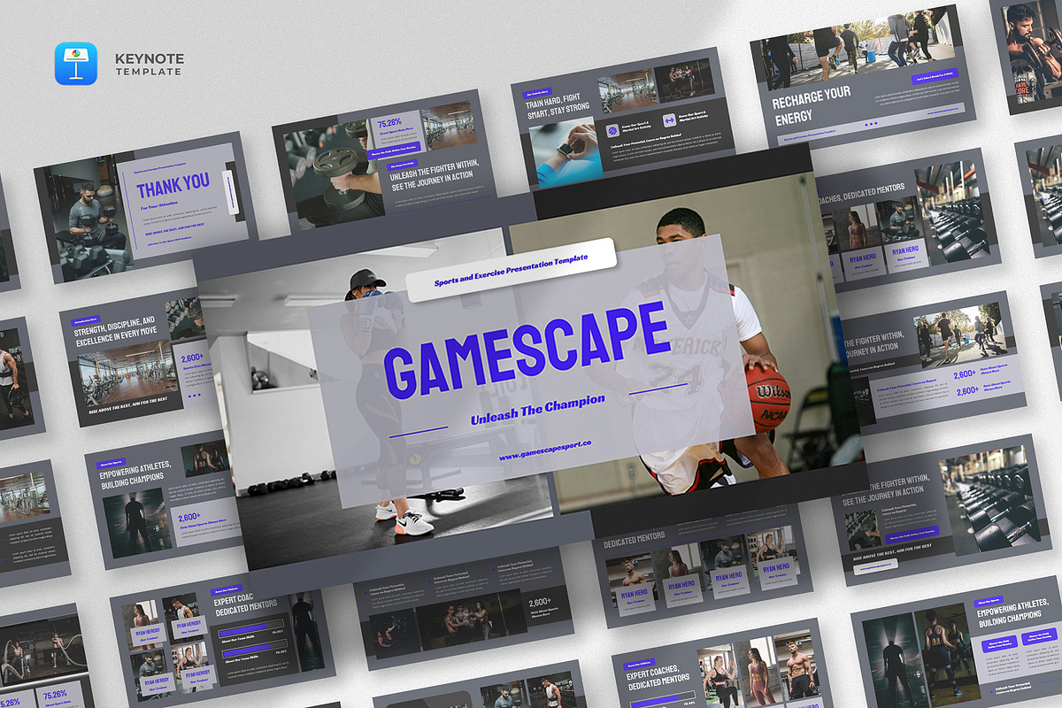 Sport & Fitness Keynote Template, a Presentation Template by fluffstudio (Photo 1 of 4)