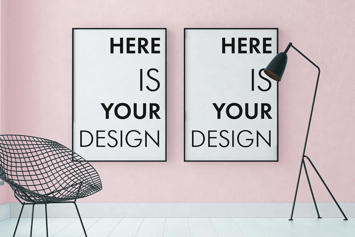 4 mockups interior loft style, a Print Template by FilL239 (Photo 5 of 9)