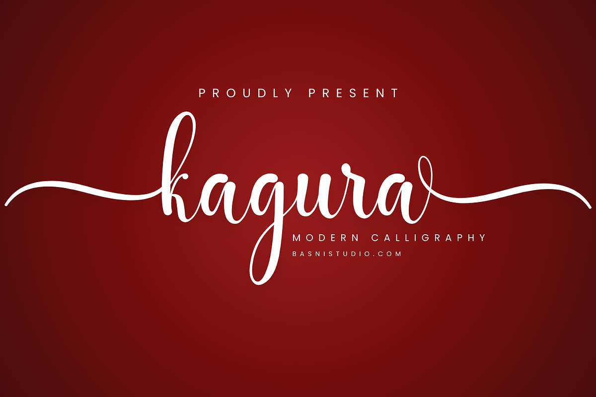 Kagura Modern Calligraphy, a Script Font by Basnistudio (Photo 1 of 13)