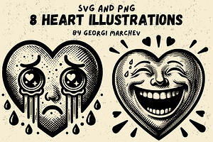Emotional Heart Illustrations Bundle, a Decorative Illustration by Ray Crimson