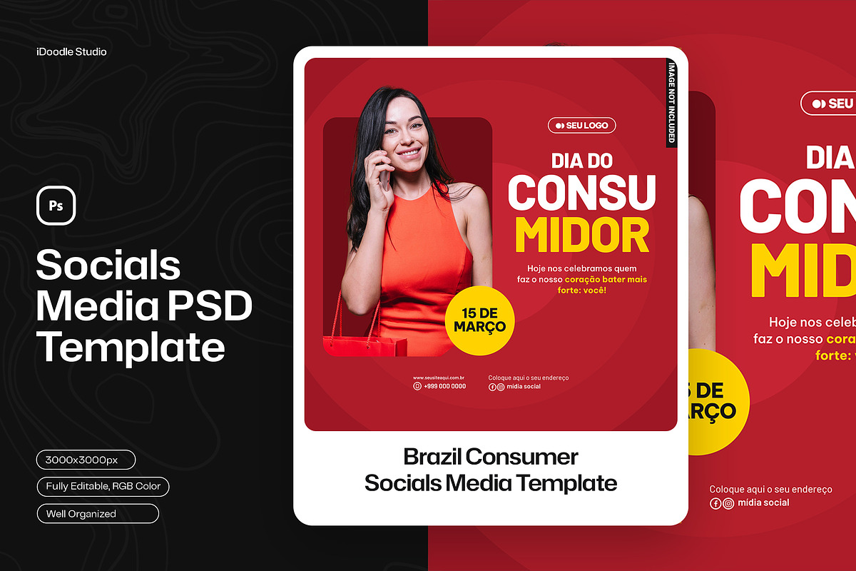 Social media psd in portuguese brazi, a Social Media Template by iDoodle Studio (Photo 2 of 2)