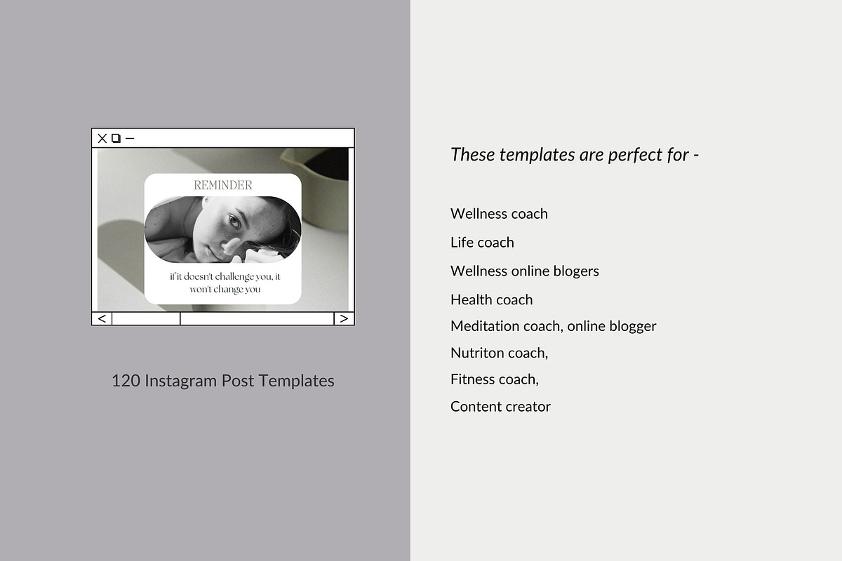 Wellness Coach Instagram template, a Social Media Template by Deepa ...