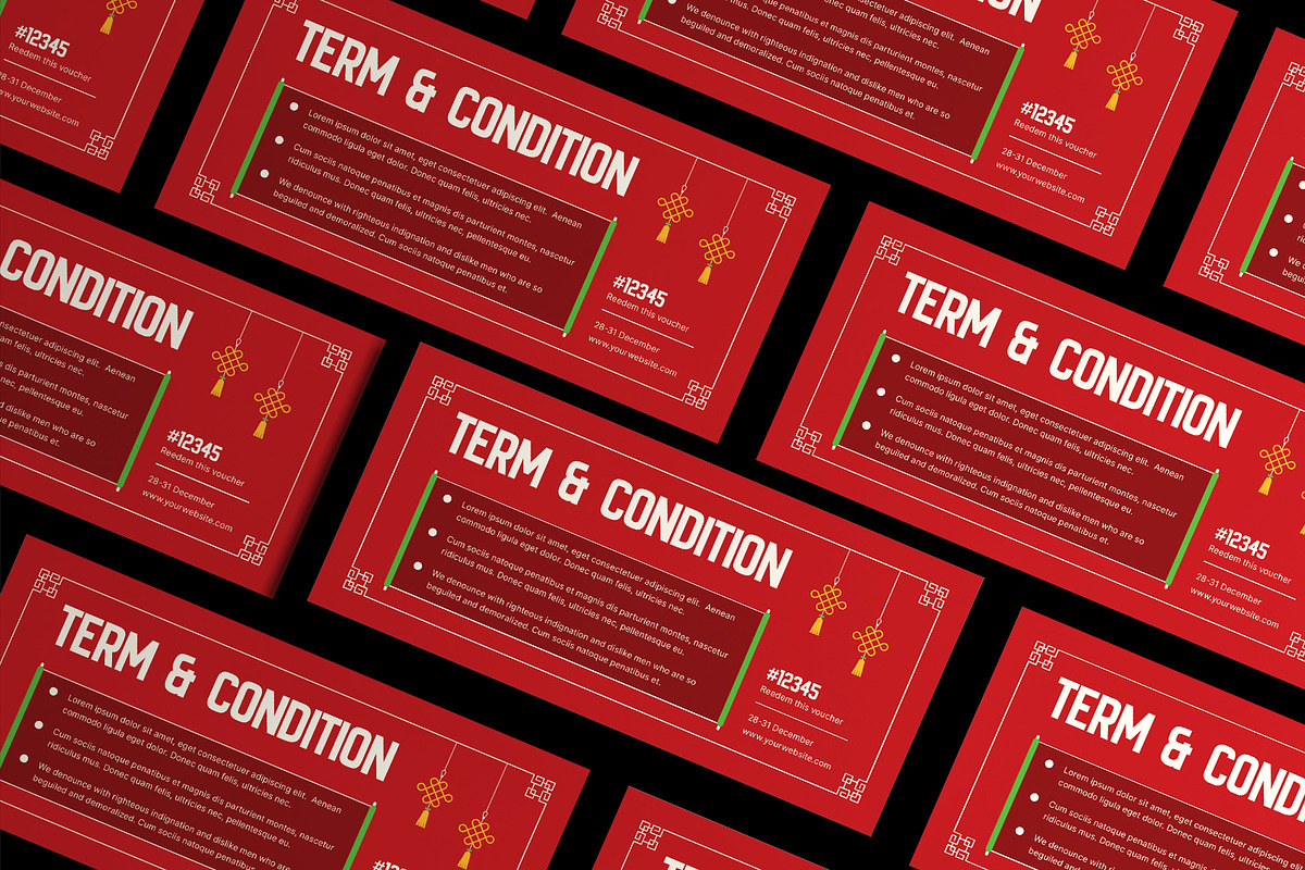 Red Chinese New Year Voucher, a Card Template by Neermana (Photo 3 of 4)