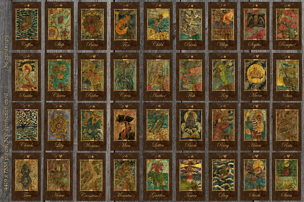 Old Marine Lenormand Deck colorful, a Transportation Illustration by Samiramay (Photo 2 of 7)