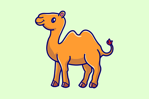 Cute Camel Standing Cartoon, an Animal Illustration by Catalyst Labs