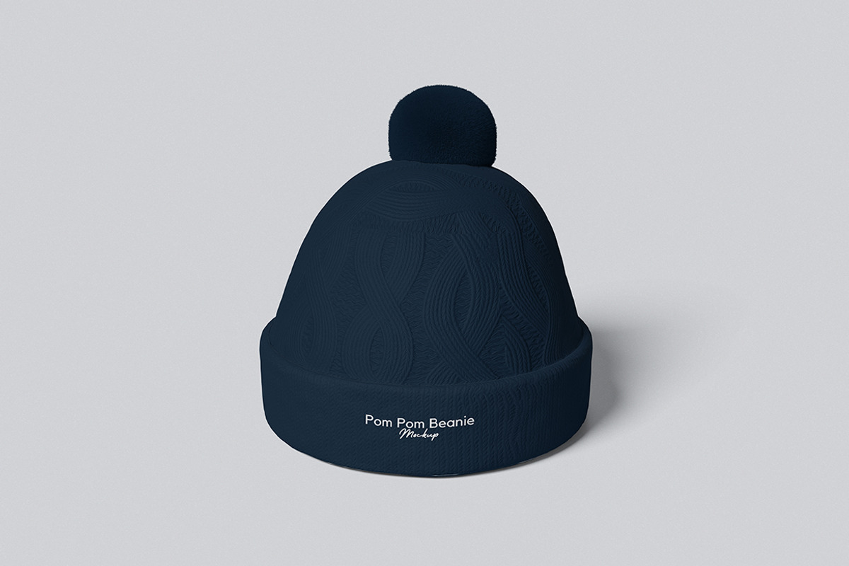 Pom Pom Beanie Mockup, an Advertising Mockup by swsi-studio (Photo 2 of 5)