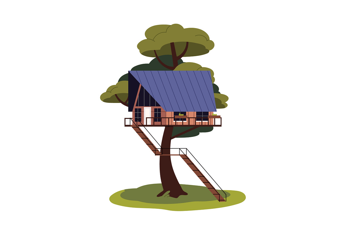 Wooden tree houses for kids set, an Object Illustration by PaperTrident (Photo 4 of 6)