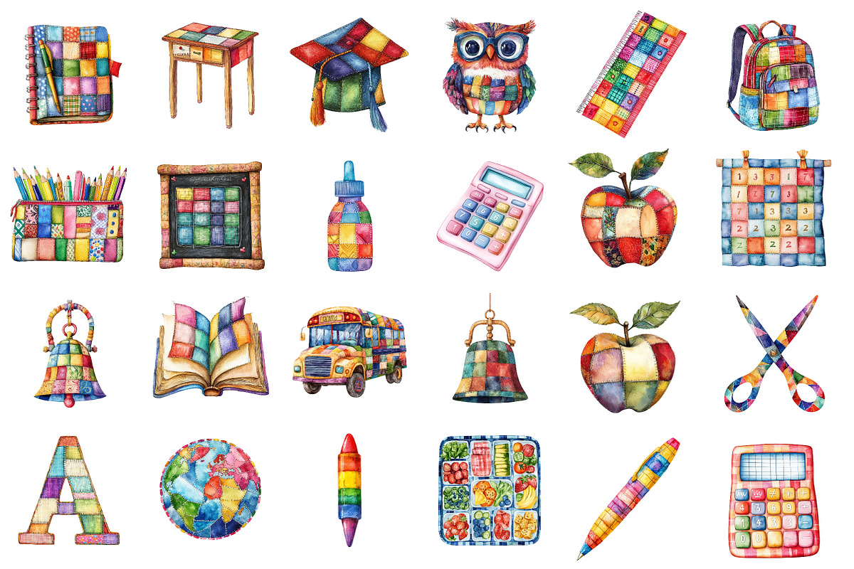 Patchwork Back to School PNG, an Illustration by SinaCreation (Photo 2 of 5)