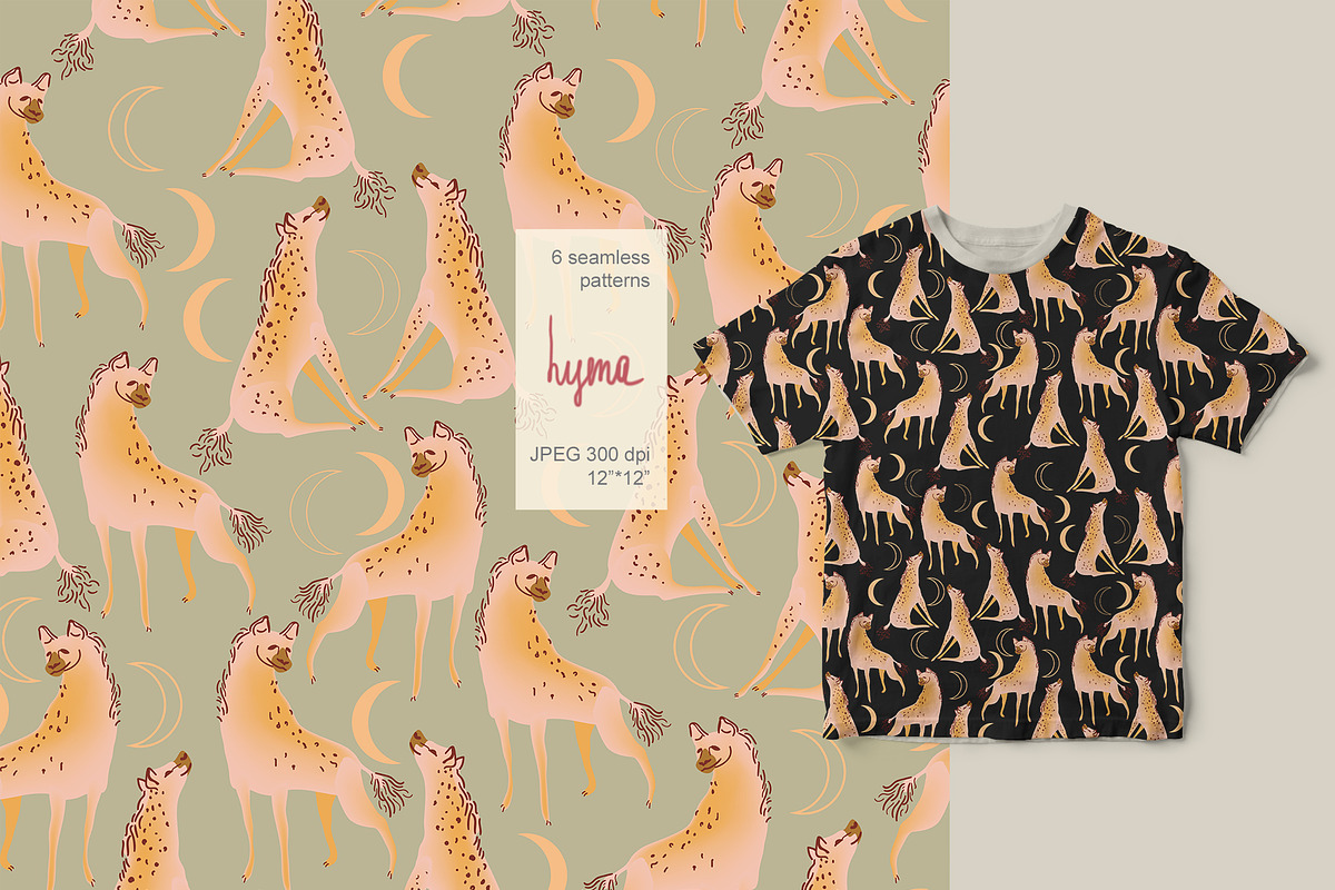 Hyena and protea seamless vector set, a Pattern Graphic by PatternsBlooming (Photo 2 of 6)