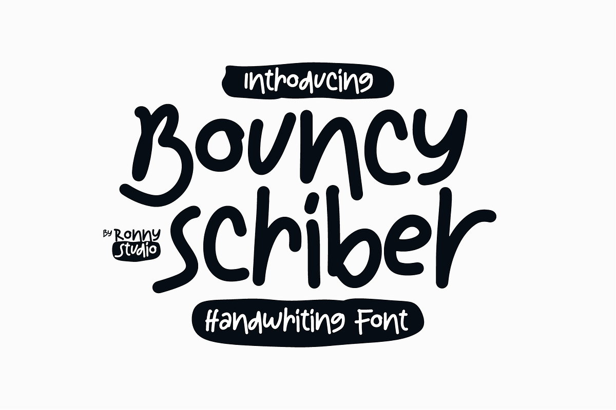 Bouncy Scriber Handwriting Font, a Handwritten Font by Ronny Studio (Photo 1 of 8)