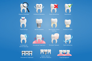 Dental Care Vector Icons set, an Emoji Icon by Rodionoff