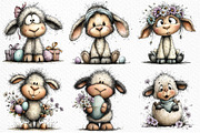 Whimsical Easter Lamb Clipart, an Illustration by Craft Nest (Thumbnail 3 of 11)
