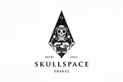 Astronaut Skull Space Logo Template, a Branding & Logo Template by vectorwithin (Thumbnail 1 of 4)