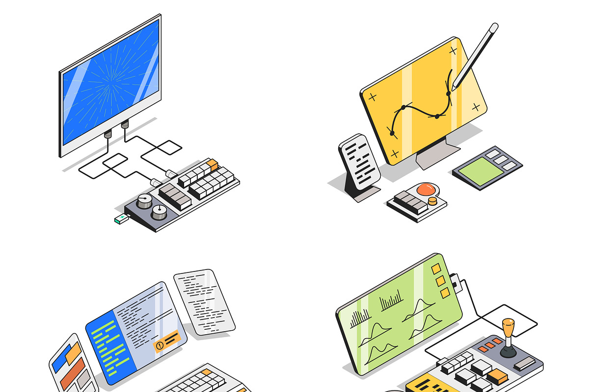 Computer workstation illustrations, a Technology Illustration by Selektor (Photo 1 of 3)