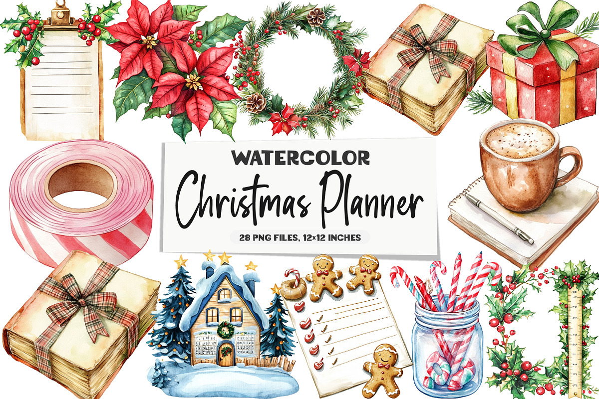 Christmas Planner Clipart, an Illustration by DreamArtGraphic (Photo 1 of 5)