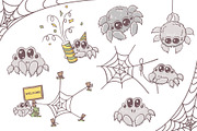 Cute spiders illustrations, an Illustration by Red_cat (Thumbnail 2 of 7)