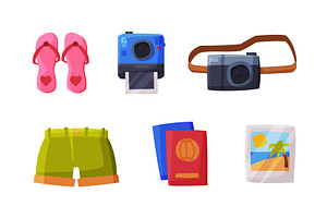 Travel and Vacation Symbol and, an Object Illustration by TopVectors