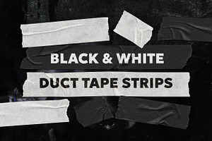 Black & White Duct Tape Strips PNG