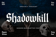 Shadowkill – Modern Blackletter Font, a Blackletter Font by overlaytemplates (Thumbnail 1 of 5)