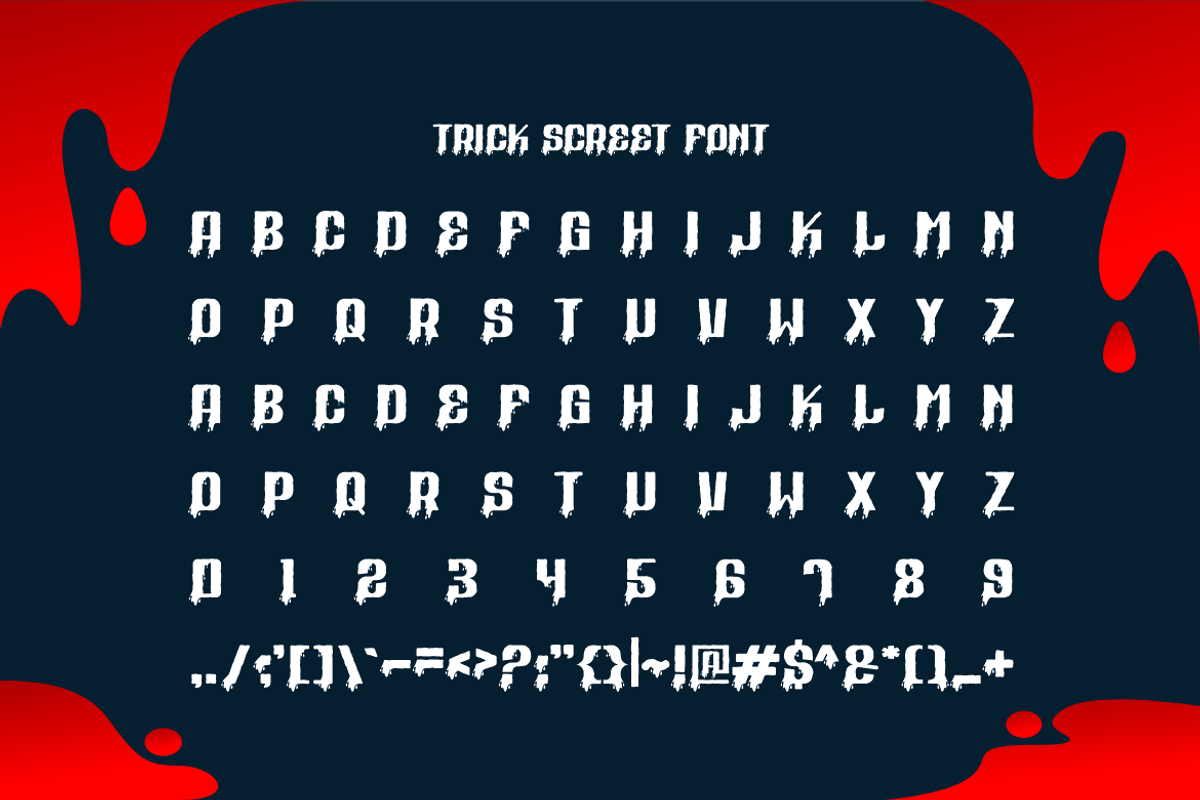 Trick Screet - Halloween Font, a Sans Serif Font by Iqsiart Studio (Photo 3 of 6)