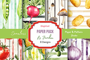 Veggie Garden with Stripes Pattern