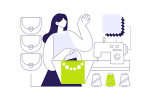 Handmade bags isolated cartoon, a Finance Illustration by Visual Generation