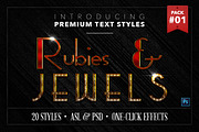 Rubies & Jewels #1 - 20 Text Styles, a Layer Style Add-On by Jonas Stensgaard (Thumbnail 1 of 23)