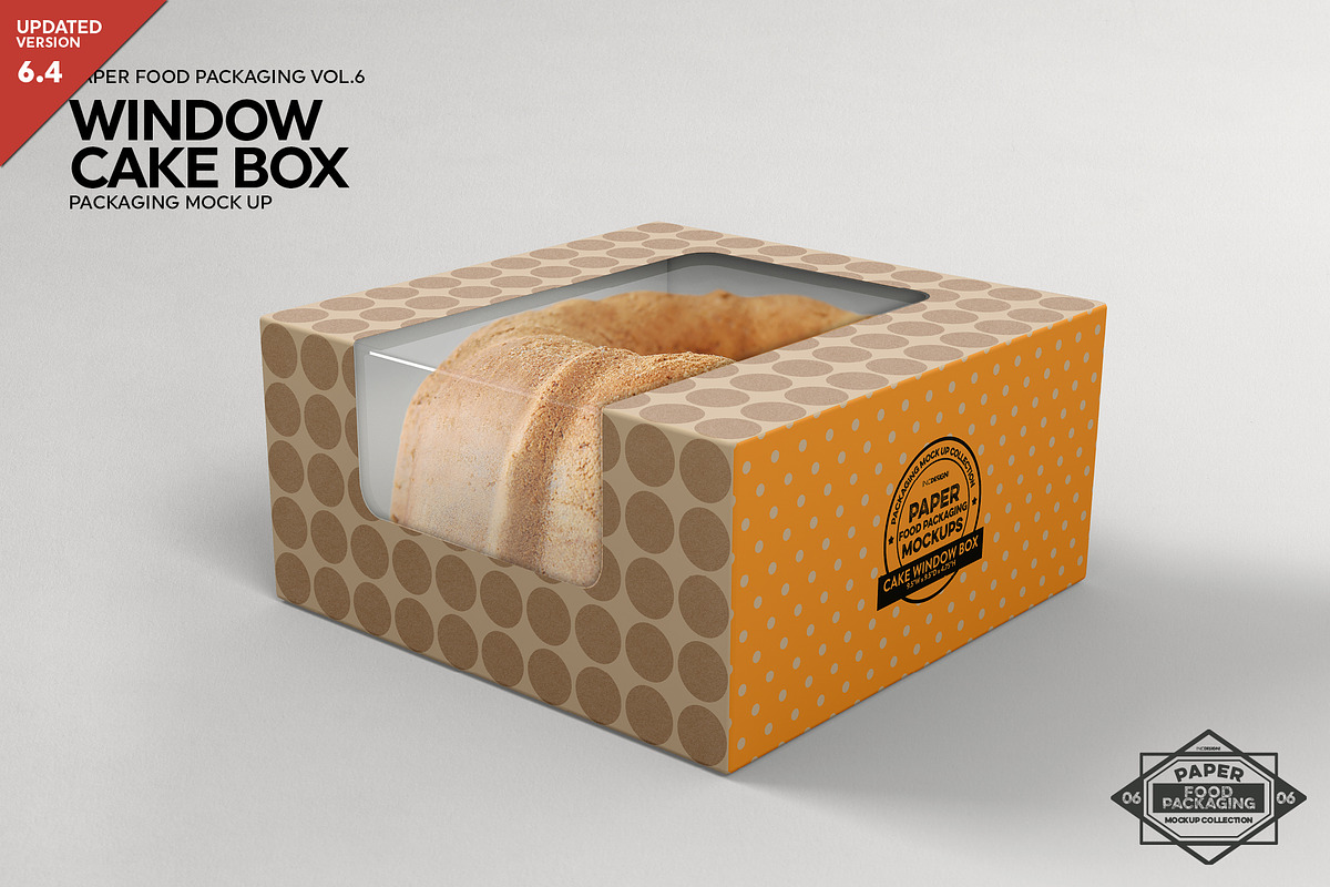 Cake Window Box Packaging Mockup, a Packaging Mockup by INCDesign (Photo 1 of 6)